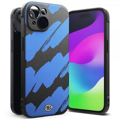 Ringke iPhone 15 Kuori Onyx Design Blue Brush