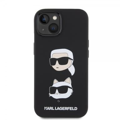 Karl Lagerfeld iPhone 15 Kuori Karl & Choupette Musta