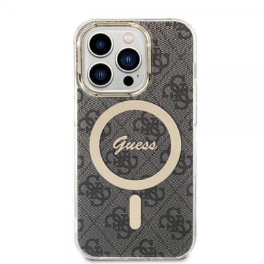 Guess iPhone 14 Pro Kuori 4G Pattern MagSafe Musta