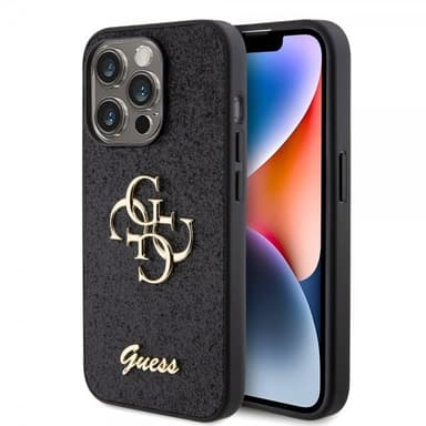 Guess iPhone 15 Pro Kuori Fixed Glitter Musta
