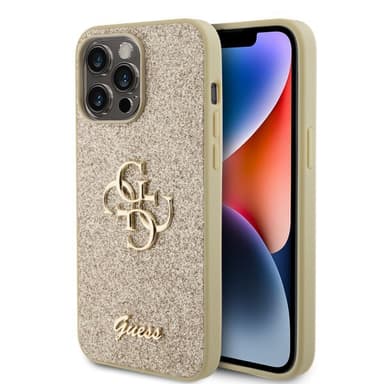 Guess iPhone 15 Pro Max Kuori Fixed Glitter Kulta