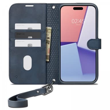 Spigen iPhone 15 Pro Kotelo Wallet S Pro Navy