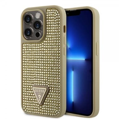 Guess iPhone 15 Pro Kuori Rhinestone Kulta