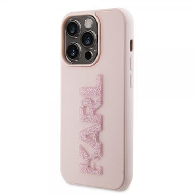 Karl Lagerfeld iPhone 15 Pro Kuori 3D Rubber Karl Vaaleanpunainen