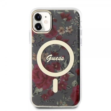 Guess iPhone 11 Kuori Flower MagSafe Kaki