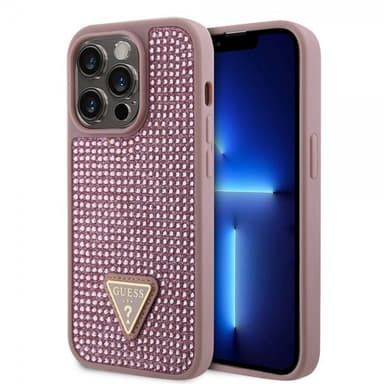 Guess iPhone 15 Pro Kuori Rhinestone Vaaleanpunainen