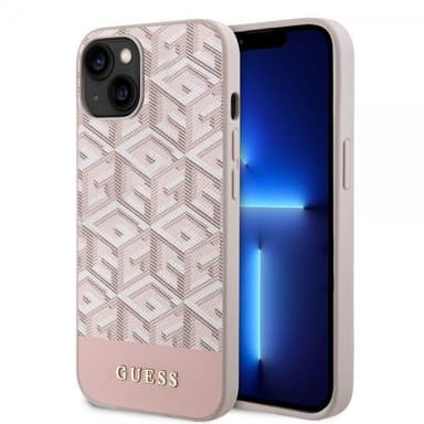 Guess iPhone 15 Kuori G Cube MagSafe Vaaleanpunainen