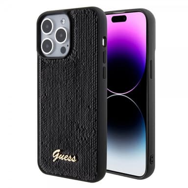 Guess iPhone 15 Pro Max Kuori Sequin Musta