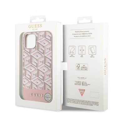Guess iPhone 15 Kuori G Cube MagSafe Vaaleanpunainen