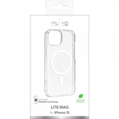 Puro iPhone 15 Kuori LITE MAG Läpinäkyvä Kirkas