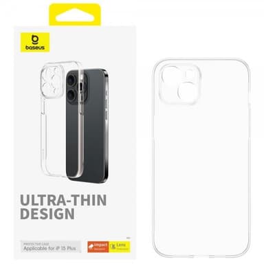 Baseus iPhone 15 Plus Kuori Lucent Series Läpinäkyvä Kirkas