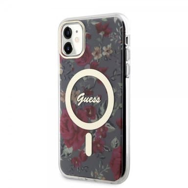 Guess iPhone 11 Kuori Flower MagSafe Kaki