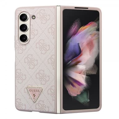 Guess Samsung Galaxy Z Fold 5 Kuori 4G Metal Triangle Strass Vaaleanpunainen