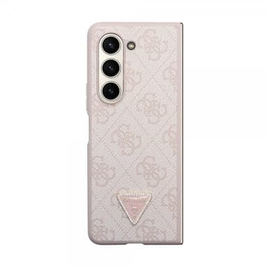 Guess Samsung Galaxy Z Fold 5 Kuori 4G Metal Triangle Strass Vaaleanpunainen