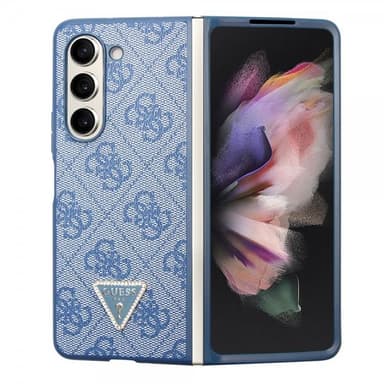 Guess Samsung Galaxy Z Fold 5 Kuori 4G Metal Triangle Strass Sininen