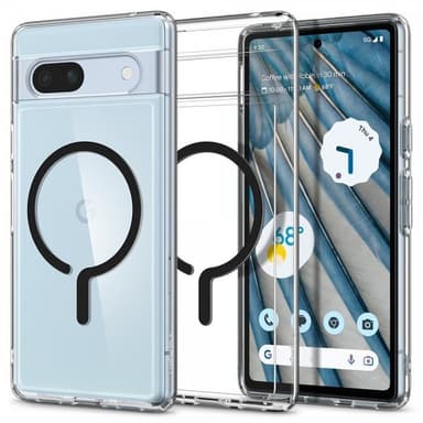 Spigen Google Pixel 7a Kuori Ultra Hybrid OneTap Ring MagFit Musta
