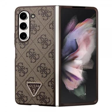 Guess Samsung Galaxy Z Fold 5 Kuori 4G Metal Triangle Strass Ruskea