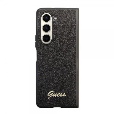 Guess Samsung Galaxy Z Fold 5 Kuori Glitter Flakes Metal Logo Musta