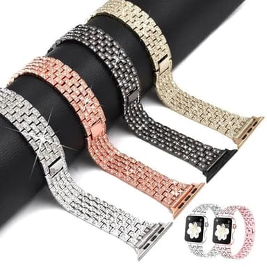 SKALO Teräsranneke Bling Apple Watch 38/40/41mm - Pinkki