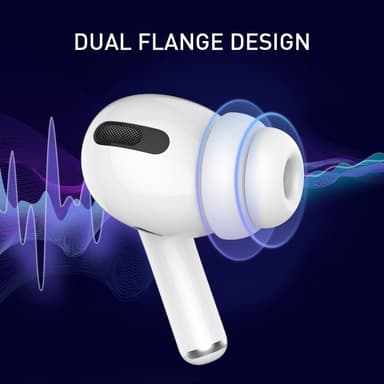 2st AHASTYLE AirPods Pro 1/2 Silikoni korvatyynyt Double Design L - Valkoinen