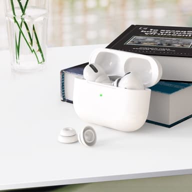2st AHASTYLE AirPods Pro 1/2 Silikoni korvatyynyt Double Design L - Valkoinen