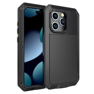 iPhone 15 Pro Heavy Duty Robust -hybridikotelo Shell + karkaistu lasi