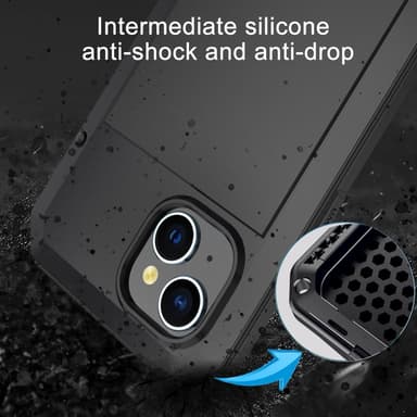 Heavy Duty Robust -hybridikotelo Shell + karkaistu lasi iPhone 15:lle
