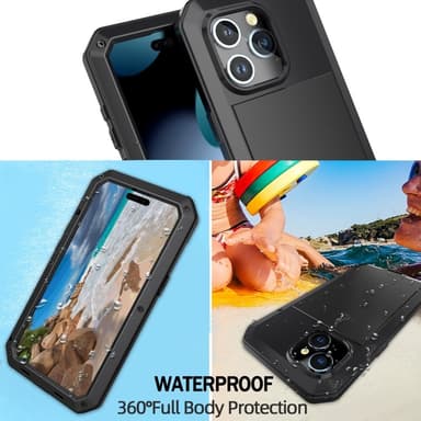 Heavy Duty Robust -hybridikotelo Shell + karkaistu lasi iPhone 15:lle