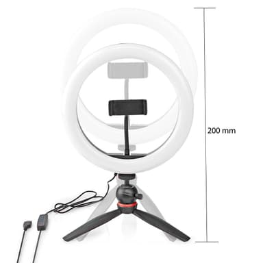Nedis Rengasvalo | 10 inch | 120 LED's | 2700 - 6700 K | Kolmijalka | Musta