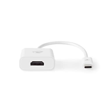 Nedis USB-C™ Sovitin | USB 3.2 Gen 1 | USB-C™ Uros | HDMI™ Ulostulo | 4K@30Hz | 0.20 m | Pyöreä | Niklattu | PVC | Valkoinen | Laatikko