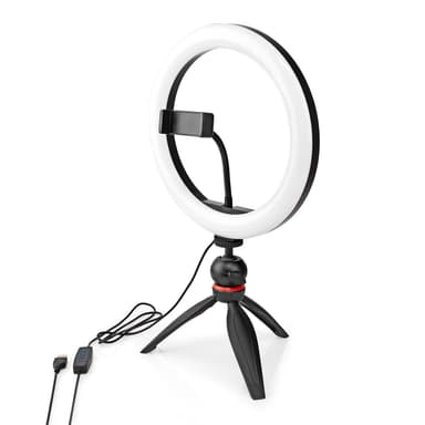 Nedis Rengasvalo | 10 inch | 120 LED's | 2700 - 6700 K | Kolmijalka | Musta