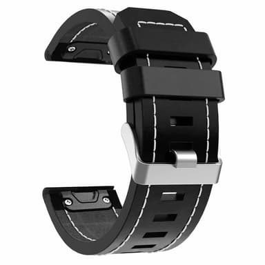 Nahka kellon renneke easyfit Garmin D2 Bravo - Musta