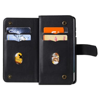 SKALO Samsung S21 10-lokeroa Lompakkokotelo - Musta