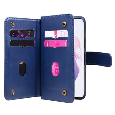 SKALO Samsung S22 10-lokeroa Lompakkokotelo - Sininen
