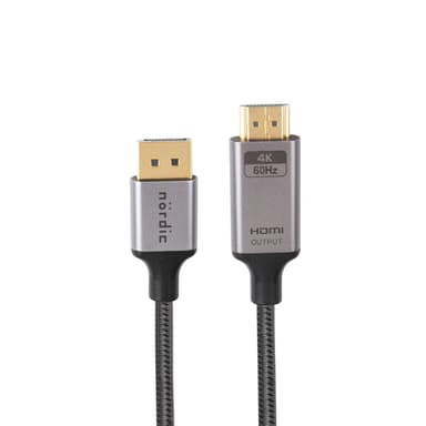 NÖRDIC 2m Displayport HDMI 4K60Hz Dynamic HDR 18Gbps