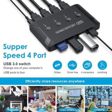 NÖRDIC 4–4 USB-A 2.0 480 Mbps -kytkin