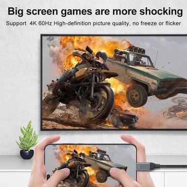 NÖRDIC 50 cm USBC HDMI 4K 60 Hz nailonpunottu kaapeli, Space Grey, tuki HDCP1.4 ja 2.2, puhdasta kuparia 99,99 %