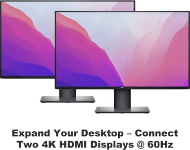 Sonnetti USB-A ja USB-C Dual 4K HDMI 2.0 Displaylink -sovitin kannettavalle tietokoneelle ja M1/M2 Macille