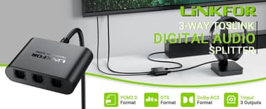 NÖRDIC digitaalinen audio optinen TOSLINK-jakaja 1-3