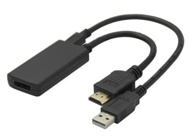 NÖRDIC HDMI 2.0 - DP 1.2 -sovitin 4K60Hz 20cm