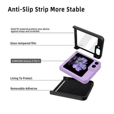 Glitter Case Samsung Galaxy Z Flip 5 - Musta
