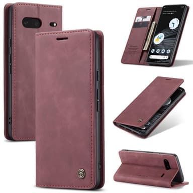 CaseMe Smart Magnet FlipCase Google Pixel 8 - Viininpunainen