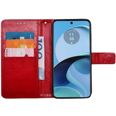 Lompakkokotelo 3-kortti Motorola Moto G14 - Punainen