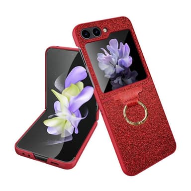 Glitter Sormuskotelo Samsung Galaxy Z Flip 5 - Punainen