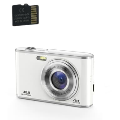 Digikamera 4K 48MP 16 x zoom webcam 32GB TF-kortilla Hopea