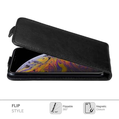 iPhone XS MAX Suojakuori Lompakkokotelo (Musta)