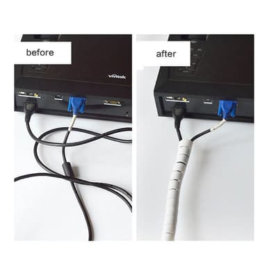 Cable Wrap Cable Management Sleeve 3-pack Valkoinen