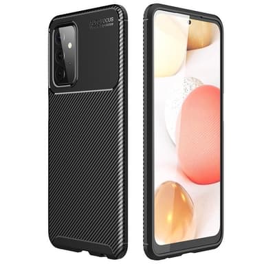 Carbon silikoni kuori Samsung Galaxy A72 5G  - musta