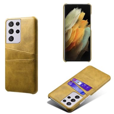 Retro-kuori hedelmäpeleillä Samsung Galaxy S21 Ultra  - keltainen