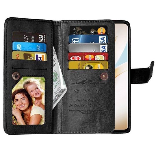 Lompakkotelo Flexi 9-kortti OnePlus 8 Pro  - musta